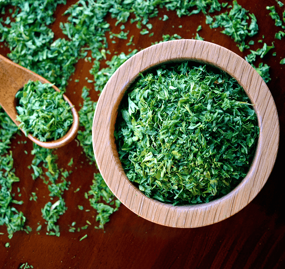 organic parsley small wooden bowl