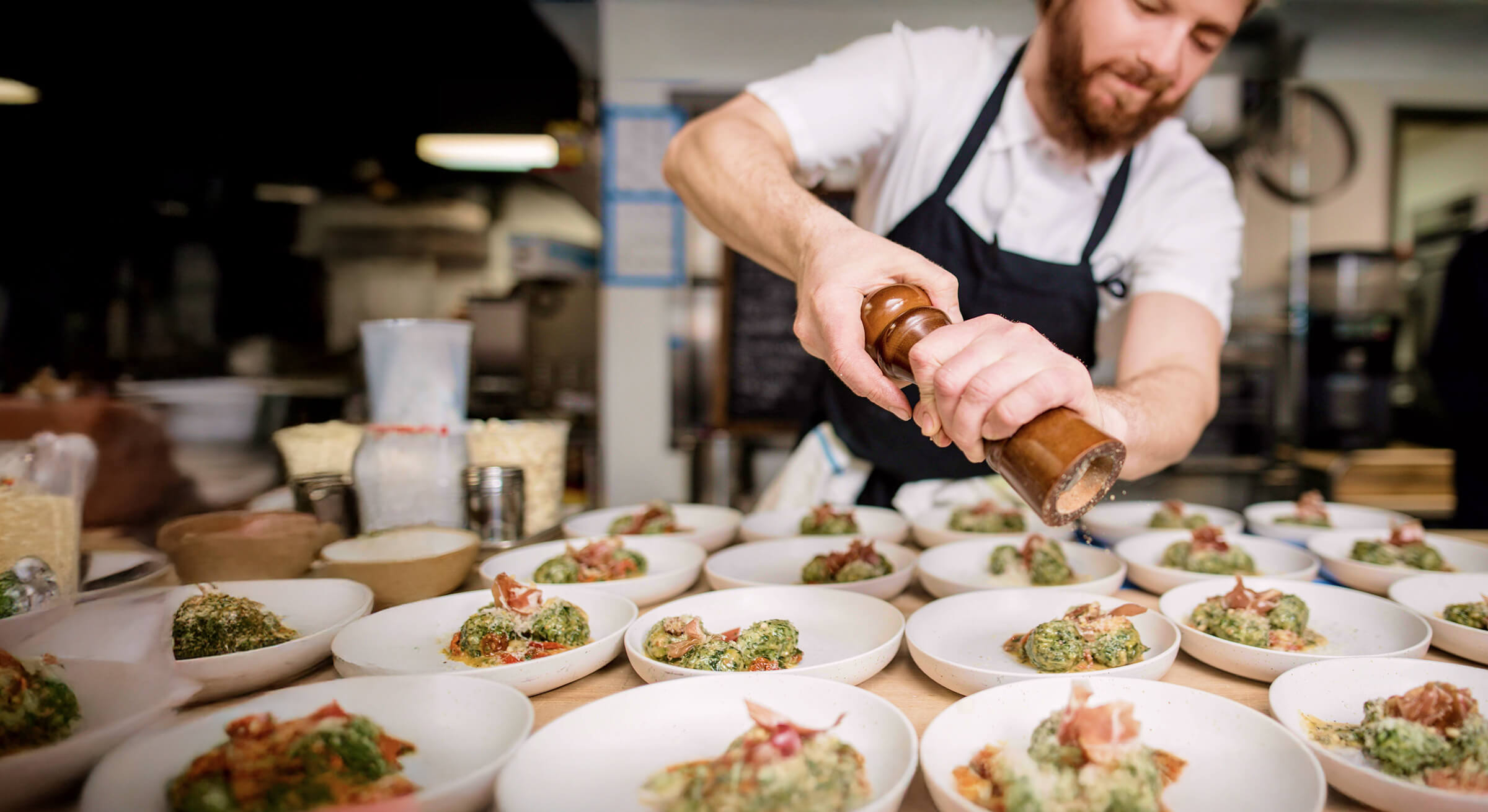 chef making ready dishes